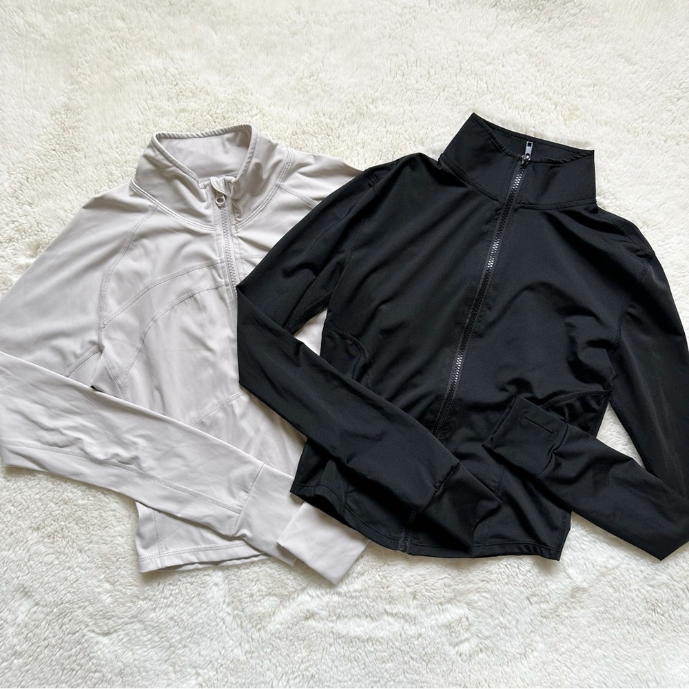 Women’s 2Pack Lightweight Zip-Front Active Jacket - Black & Light Gray Size S